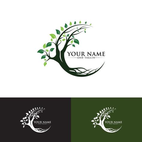 Environmental Logo Design Inspiration, Environmental Logo Design, Family Tree Logo, Tree Of Life Logo, Environment Logo, Roots Logo, Cafe Logo Design, Tree Logo Design, Nature Logo Design