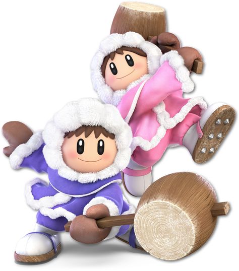 Ice Climbers as they appear in Super Smash Bros. Ultimate. Ice Climber, Super Smash Bros Characters, Nintendo Switch System, Switch Games, Switch Nintendo, Nintendo Characters, Super Mario Art, Nintendo Art, Smash Brothers