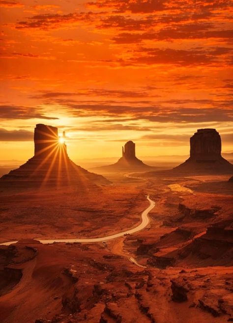 Utah Desert Landscapes, Apocalypse Landscape, Monument Valley Arizona, Desert Places, Arizona Sunset, Arizona Landscape, Nature Art Drawings, Beautiful Sunshine, Utah Usa