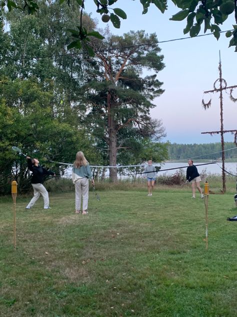 Backyard Friends Aesthetic, Summer Evenings Aesthetic, Badminton With Friends, Playing Badminton Aesthetic, Late Spring Aesthetic, English Summer Aesthetic, Early Summer Aesthetic, Beach Badminton, British Summer Aesthetic