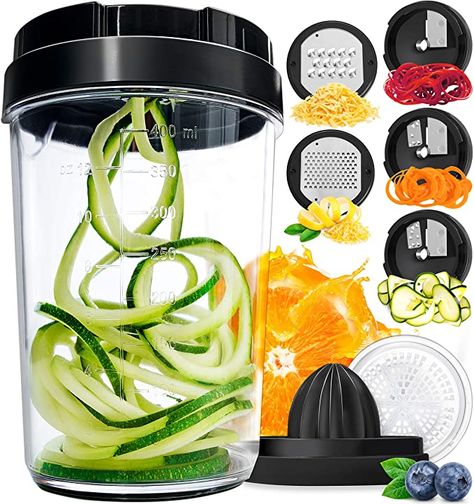 Amazon.com: Vegetable Spiralizer Vegetable Slicer - 8-in-1 Zucchini Spaghetti Maker Zoodle Maker Veggie Spiralizer - Zucchini Noodle Maker Spiralizer Handheld Cheese Grater Zester Lemon Squeezer Citrus Juicer: Kitchen & Dining Vegetable Spiralizer, Vegetable Shredder, Spiral Vegetable Slicer, Zucchini Noodle, Zucchini Spaghetti, Noodle Maker, Spiralized Vegetables, Vegetable Noodles, Spiralizer Recipes