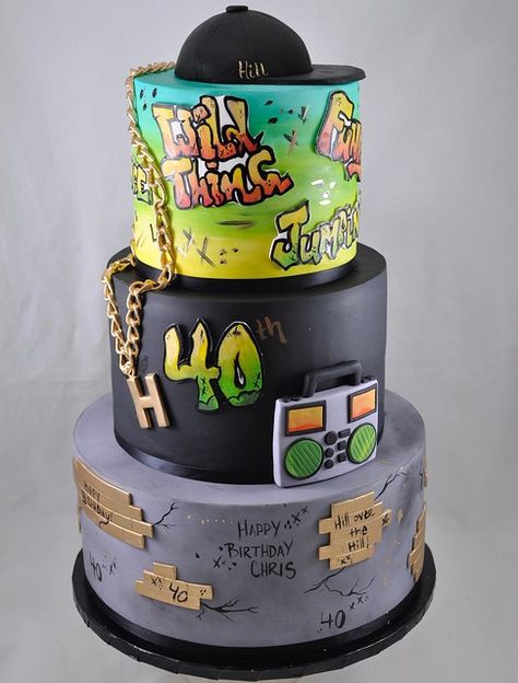 Hip Hop Birthday Cake For Men, 90s Birthday Cake For Men, Hip Hop Cake Ideas, Rapper Cake, Rapper Birthday Cake, Hip Hop Cake, Hip Hop Birthday Cake, Graffiti Cake, Boys 16th Birthday Cake