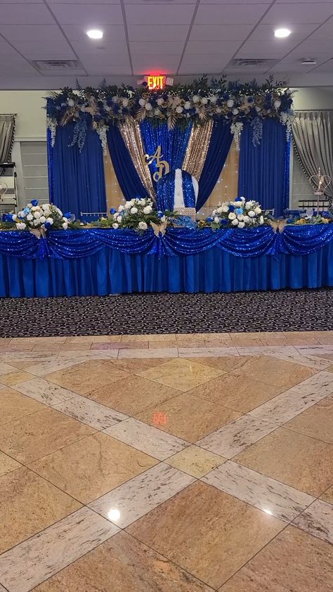 Quinceanera Table Decorations Blue, Quince Main Table Ideas Royal Blue, 15 Cakes Quinceanera Royal Blue, Royal Blue Quince Backdrop, Royalty Quinceanera Theme Blue, Quince Ideas Themes Royal Blue, Royal Blue And Gold Theme Quinceanera, Blue Quince Theme Ideas, Royal Blue Quince Venue Ideas