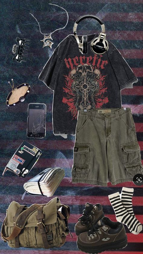 grunge fit Grunge Style Board, Doc Martens Grunge Outfits, Gurge Aesthetics Outfit, Old Grunge Outfits, Male Grunge Fashion, Aesthetic Emo Outfits, Dark Grunge Outfits Men, Grunge Masc, Grunge Streetwear Aesthetic