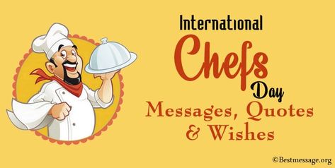 International Chefs Day Messages, Chef Quotes and Happy Chefs Day Wishes. Share international chef day images, pictures, photos with messages with all. International Chef Day Images, Happy Chef Day Quotes, International Chef Day, Chef Day, World Chef, Chef Quotes, Birthday Candle Card, Quotes Whatsapp, Candle Birthday