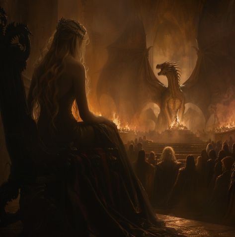 Daenerys Book Art, The Reach Asoiaf Aesthetic, Mother Of Dragons Aesthetic, House Of Stark Aesthetic, Targaryen Woman Art, Dragon With Woman, Dragon Tamer Aesthetic, Royal Kingdom Aesthetic, Targaryen Princess Aesthetic