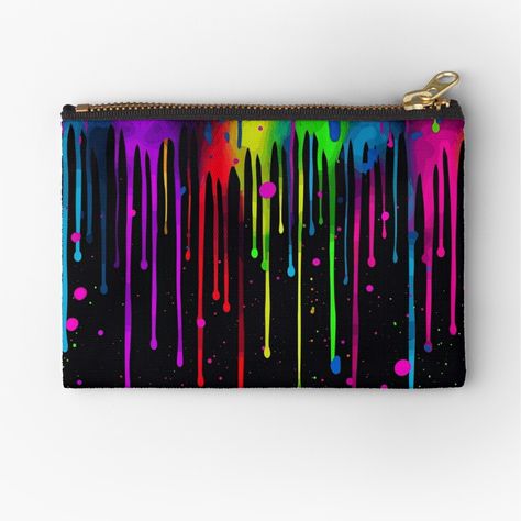 Neon Painting, Spray Paint Art, Drip Painting, Spray Paint, Paint Designs, Zipper Pouch, How To Look Pretty, Science Poster, Stranger Things Fanart