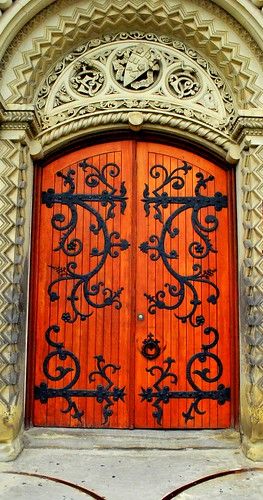 Ornate Door, Orange Door, Gorgeous Doors, Cool Doors, Door Gate, Iron Work, University Of Toronto, Old Doors, Unique Doors