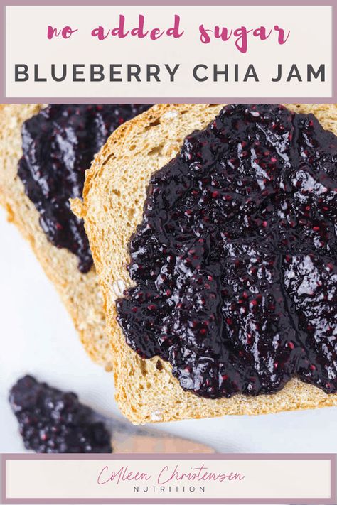 Easy to make with only 2 ingredients and 10 minutes! This easy no sugar added blueberry jam is naturally sweetened with real fruit and you can swap out whatever fruit you like to change the flavor! Make blueberry jam with no pectin by making this blueberry chia seed jam! It become even easier when you make chia seed jam from frozen fruit! This blueberry chia seed jam recipe is a great way to top pancakes, yogurt or toast. Sugar free blueberry jam will easily become a kitchen staple! #chiaseedjam Jam From Frozen Fruit, Sugar Free Blueberry Jam, Toast Yogurt, Breakfast Casserole Dishes, Pancakes Yogurt, Blueberry Chia Seed Jam, Chia Seed Jam Recipe, Fruit For Diabetics, Blueberry Jam Recipe