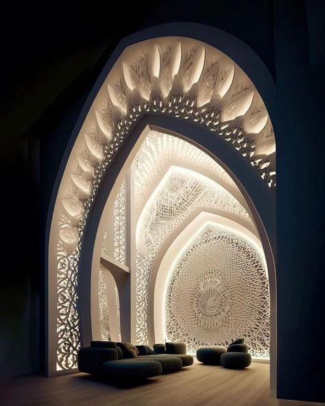 Middle Eastern Bedroom, Middle Eastern Interior Design, Islamic Architecture House, Middle Eastern Architecture, Eastern Architecture, Mosque Design Islamic Architecture, Islamic Interior Design, Middle Eastern Decor, Jewelry Store Interior