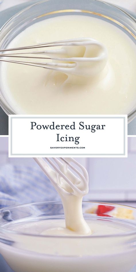 Icing Without Milk, Pourable Frosting, Powder Sugar Glaze, Sugar Icing Recipe, Powdered Sugar Icing Recipe, Icing Recipe For Cake, Make Powdered Sugar, Powdered Sugar Frosting, Poured Icing