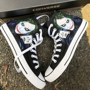 Custom Painted Joker High Top Converse | Etsy