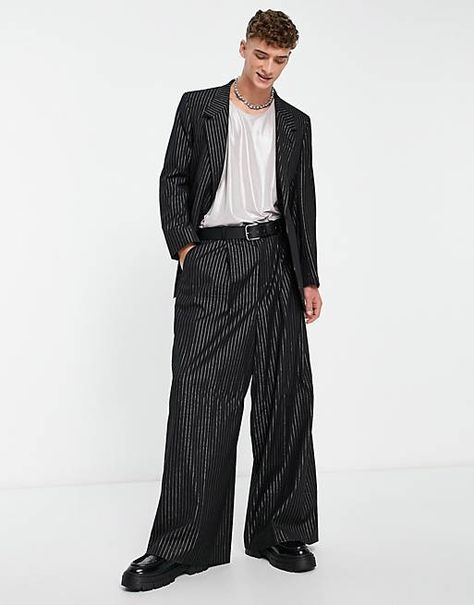 Pin Stripe Suit Mens, Wide Leg Suit Pants, Sequin Pants, Fall 24, Pinstripe Pants, Pinstripe Suit, Suit Trousers, Suit Pants, Trouser Suits