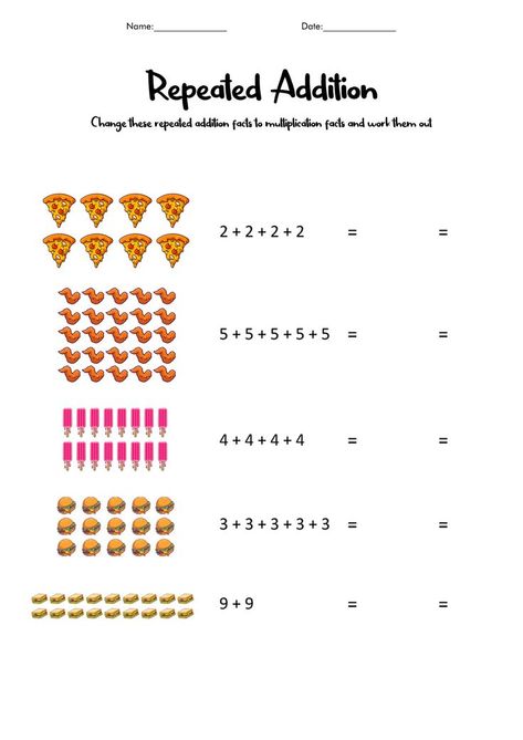 Repeated Addition Word Problems, Repeated Addition Worksheets For Grade 1, Addition Worksheets 3rd Grade, Repeated Addition Activities, Arrays Worksheet, Math Tlm, Multiplication As Repeated Addition, Arrays Activities, Repeated Addition Worksheets