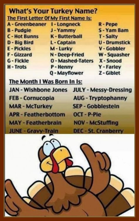 What Is Your Turkey Name thanksgiving happy thanksgiving thanksgiving quotes thanksgiving comments thanksgiving quote Thanksgiving Interactive, Facebook Engagement Posts, Christmas Turkey, What's Your Name, Funny Turkey, Facebook Engagement, Engagement Posts, Interactive Posts, Name Games