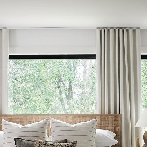 Tiffany Leigh Design on Instagram: "Who said you can’t put a bed in front of a window? Sometimes outdated rules are meant to be broken especially when the view is this beautiful! Bedroom moments from #ProjectStrath Photo | @patrickbiller" Bed Beneath Window, Aryaman Deol, Window Over Bed, Bed Under Window, S Wave Curtains, Bed In Front Of Window, Window Above Bed, Window Behind Bed, Window Headboard