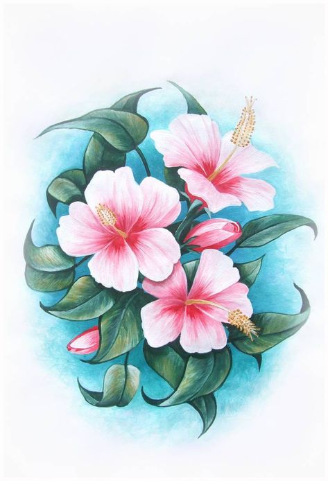 Hibiscus Flower Painting, Flower Painting On Canvas, Hibiscus Flower, A4 Paper, Hibiscus Flowers, Photo Canvas, Shutter Speed, Painting On Canvas, Social Community