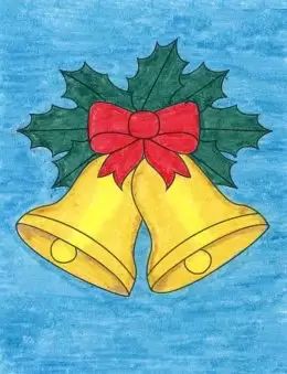 Easy How to Draw Christmas Bells Tutorial and Christmas Bells Coloring Pag · Art Projects for Kids Christmas Bells Drawing, Crismas Tree, Christmas Drawings For Kids, Grinch Drawing, Christmas Drawing Ideas, Easy Christmas Drawings, Xmas Drawing, Christmas Tree Drawing, Bell Art