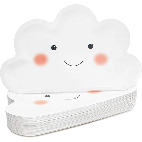 Arrives by Mon, Feb 28 Buy 48-Pack Happy Cloud Party Supplies, Cute White Disposable Paper Plates Cut Out for Girl Boy Baby Shower, Birthday Decorations, 10" at Walmart.com Cloud 9 Birthday Party, On Cloud 9 Birthday, Cloud 9 Birthday, Cloud Baby Shower Theme, Cloud Party, Rainbow Themed Birthday Party, Baby Shower Plates, Baby Shower Dessert Table, Plastic Party Plates