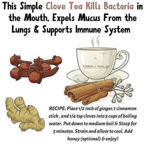 Clove Tea, Cinnamon Tea, Healthy Herbs, Healthy Food Facts, Wellness Recipes, Herbs For Health, Eat Better, Natural Therapy, Food Facts