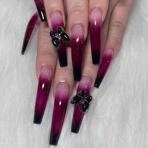 Corset Nails, Pink Black Nails, Black Ombre Nails, Girls Nail Designs, Pink Ombre Nails, Pink Corset, Black Ombre, Girls Nails, Black Corset