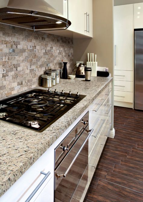 Brown granite countertops