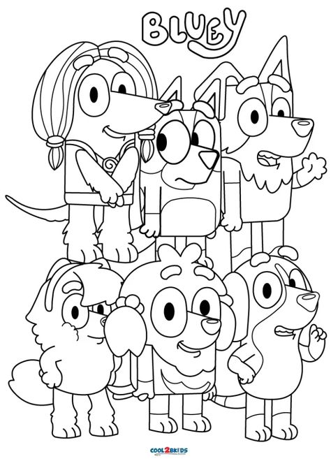 Free Printable Bluey Coloring Pages For Kids Bluey Halloween Coloring Pages, Bluey Coloring Pages, Printable Bluey, Kids Colouring Printables, Tovad Ull, Bluey Party, Family Coloring Pages, Disney Jr, Library Skills