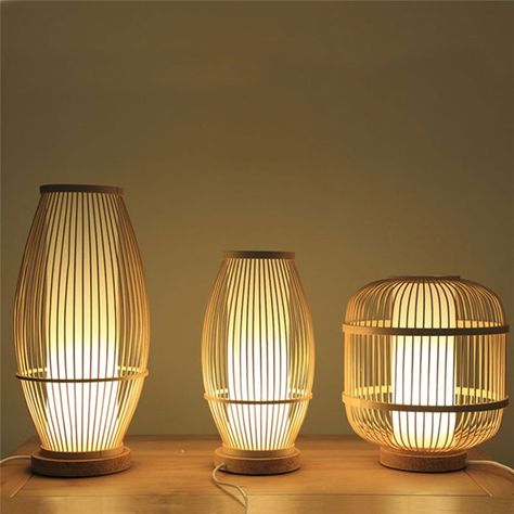 Hollow Shade Bamboo Table Lamp Chinese Simple Bedside Desk Lamp Teahouse Lighting Nordic Lamps, Lamp Chinese, Rattan Lampe, Best Desk Lamp, Popular Living Room, Bedside Desk, Blue Table Lamp, Bamboo Light, Traditional Lamps