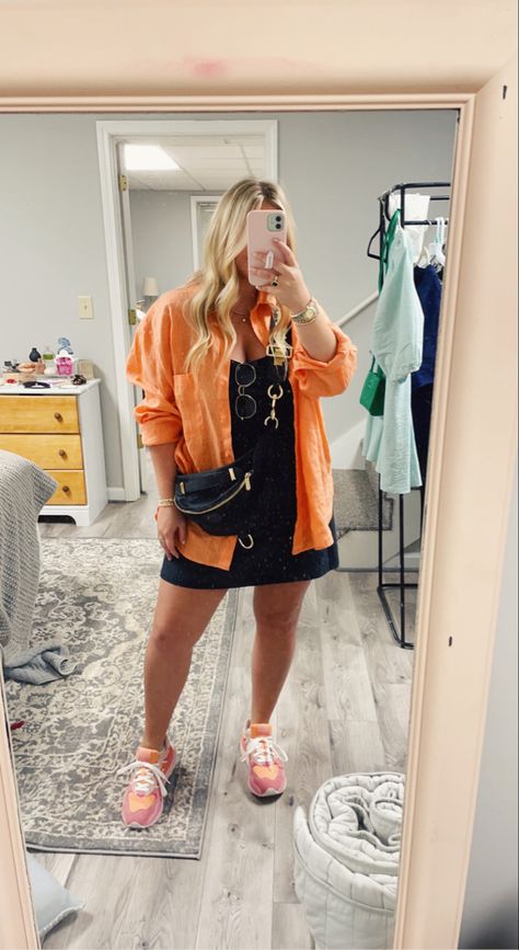 Athletic Dress Outfit Summer, Oversized Sporty Summer Shirt, Summer Vacation Button-up Shirt Dress, Summer Athleisure Dresses With Built-in Shorts, Athleisure Summer Dress With Built-in Shorts, Athletic Dress Outfit, Summer Button-up Mini Dress In Medium Wash, Dress Outfit Summer, Button Down Outfit