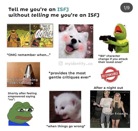 Isfj Starter Pack, Isfj Personality Characters, Isfj Memes Funny, Infj Starter Pack, Isfj And Infj, Isfj X Entp, Isfj Characters, Isfj Things, Isfj Core