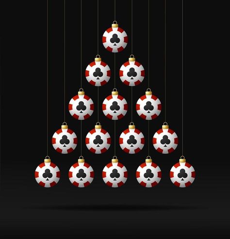 Creative Christmas tree made by poker chip on black background for Christmas and New Year celebration. Xmas and new year greeting card casino chip bauble tree. Casino Christmas, Background For Christmas, Poker Chip Accessories, Casino Card, Business Christmas Cards, Casino Vacation, Vector Game, Poker Chip, Creative Christmas Trees