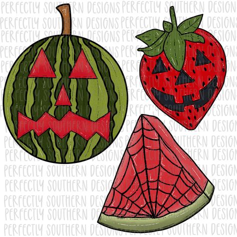 Summerween Drawing, Summerween Crafts, Summerween Decorations, Spooky Fruit, Summerween Decor, Halloween Summer, Spooky Summer, Summer Halloween, Summerween Ideas