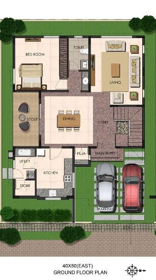 Indian House Plans East Facing With Vastu, Bunglow Planning As Per Vastu, Banglow Design Indian, House Interior Map, East Facing Duplex House Plan Vastu, Indian House Plans With Vastu, 2000 Sqft House Plan, East Facing House Plan Vastu, Indian Duplex House Design