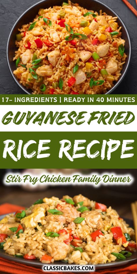 Guyanese-styled fried rice is a popular Chinese takeout dish that blends traditional fried rice with Guyanese cassareep, offering a rich, caramel-sweet, deep brown texture. Fusion Dishes, Low Carb Chicken Recipes, Chinese Takeout, Fusion Food, Fried Rice Recipe, Brown Texture, Low Carb Chicken, Hoisin Sauce, Rice Recipe