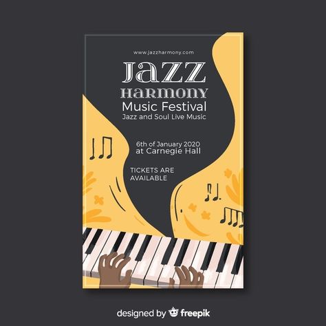 Class Poster Design, Live Music Poster, Harmony Music, Genre Posters, Piano Jazz, Class Poster, Sensory Art, Music Flyer, Jazz Poster