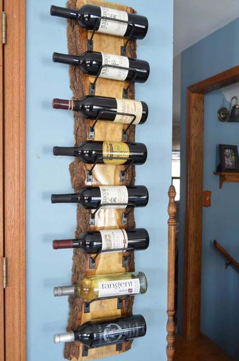 35+ Creative DIY Live Edge Wood Projects & Ideas For 2020 Live Edge Wood Projects, Diy Live Edge, Rustic Furniture Diy, Wood Projects For Beginners, Live Edge Furniture, Wine Bottle Rack, Cool Wood Projects, Wood Wine Racks, Diy Money