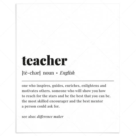 Teacher Definition Print Instant Download by LittleSizzle Nail Tech Captions, Meaning Of Teacher, Teacher Definition Quote, Queen Definition, Teacher Meaning, Nail Tech Humor, Nail Tech Quotes, Nail Tech School, English Wallpaper