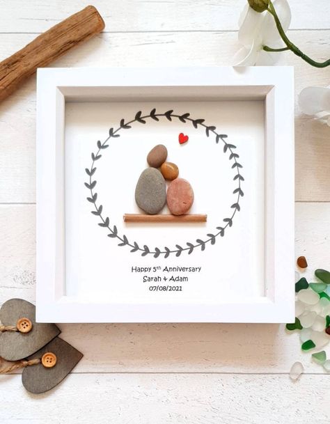 Personalised Anniversary,Engagement Pebble Art Picture A unique couple gift idea for special occasions #pebbleartgift #boyfriendanniversar #1stanniversarygift #countryfarmhouse #anniversary #engagementgift #handmadewithlove #handmadegift #shoplocal #shopssmall #personalisedgift #weddingpresent #couplegift https://etsy.me/3JxlOPh https://etsy.me/3FEi9hC Anniversary Gift Ideas For Him Boyfriend, Idea For Anniversary, 1st Year Anniversary, Handmade Anniversary Gifts, Anniversary Crafts, Diy Anniversary Gift, Boyfriend Anniversary, Anniversary Art, Diy Anniversary