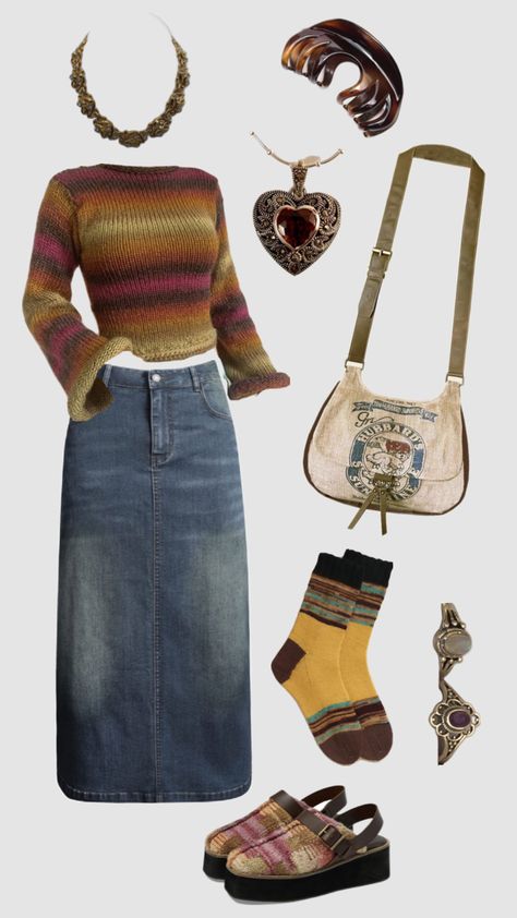 #fashion #aestheticfall #aestheticfashion #outfitsideas #outfitsinspo #knittedsweaters Thrift Ideas Clothes, Thrifted Outfit Ideas, Outfits Moodboard, Thrift Ideas, Thrifted Outfit, Ideas Clothes, Earthy Outfits, The Zoo, Swaggy Outfits