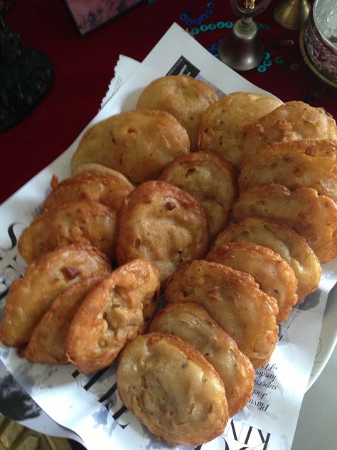 On the day of Laxmi Puja, I made some Malpuwa to offer to Goddess Laxmi. Malpuwa is like a deep fried  pancakes. I was never a big fan of Malpuwa before but this time it turned out really yummy. I … Deep Fried Pancakes, Fried Pancakes, Tibetan Food, Nepalese Food, Nepal Food, Nepali Food, Indian Desserts, Indian Snacks, Recipes From Heaven