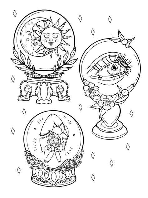 Cat Kingston, Kingston Tattoo, Witchy Symbols, Flash Sheet Tattoo, Witch Coloring Pages, Witch Tattoo, Flash Tattoo Designs, Flash Sheet, Tattoos Geometric