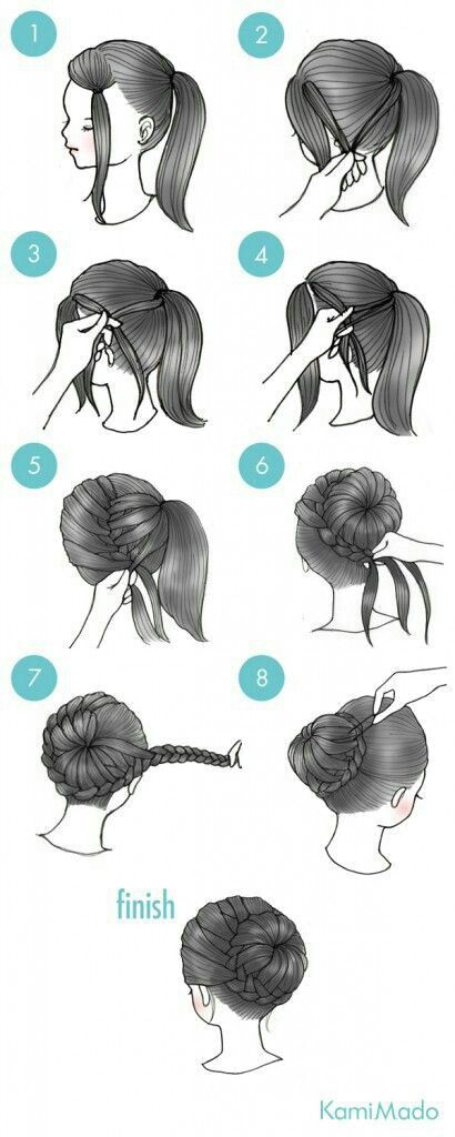 Definitely want to try this! Great for second day hair days. Tips Hair, Easy Hairstyle, Peinados Fáciles Para Cabello Corto, Braided Bun, Trendy Hair, Diy Tips, Nail Arts, Hair Dos, Hair Designs