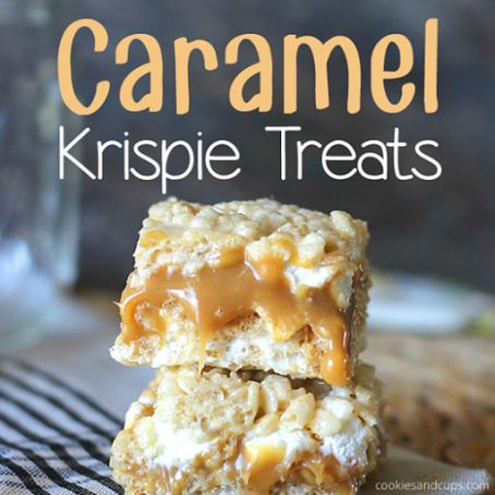 Potluck Sweets, Caramel Rice Krispies, Rice Crispy Bars, Rice Krispie Bars, Blonde Brownies, Baked Caramel, Facebook Recipes, Yummy Deserts, Krispie Treats Recipe