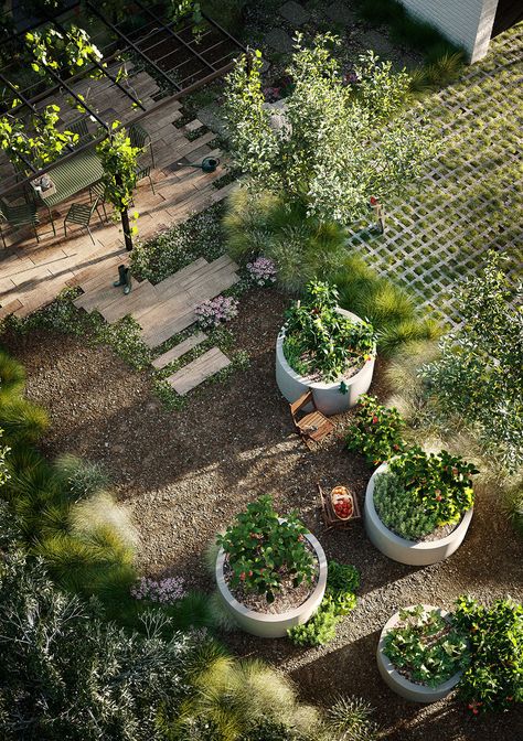 A new benchmark for sustainable development has been set | IndesignLive Residential Development, Townhouse Designs, Community Garden, Veg Garden, Garden Architecture, Sustainable Garden, Vegetable Garden Design, Garden Pathway, Community Gardening