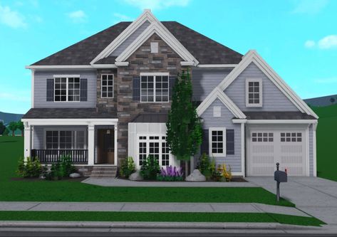 Cute Bloxburg Houses 2 Story Exterior, Bloxburg House Ideas Front Door, Cute Bloxburg Houses 2 Story Layout Modern, Cute Bloxburg Exterior, Front Bloxburg House Ideas, Traditional Bloxburg House Ideas, Simple Bloxburg House Exterior, Bloxburg House Morden, Bloxburg House Front Ideas