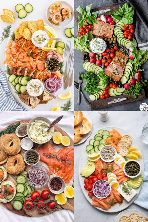 Salmon Lox Charcuterie, Salmon Plate Ideas, Charcuterie Board Smoked Salmon, Charcuterie Board With Salmon, Smoked Salmon Charcuterie Board Ideas, Salmon Charcuterie Board Ideas, Salmon Board Ideas, Smoked Salmon Board Ideas, Bagel And Lox Charcuterie Board