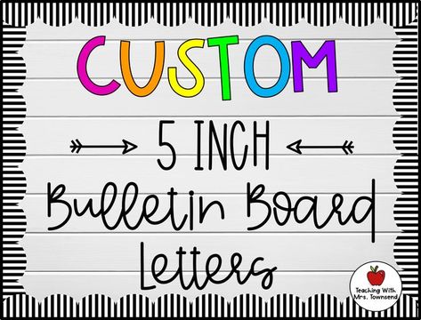 You choose the phrase, font and colors! I do the hard work for you! Letters Bulletin Board, Inspirational Bulletin Boards, Kindness Bulletin Board, Colorful Bulletin Boards, Parent Board, Teacher Bulletin Boards, Cursive Words, Token Board, Font Letters