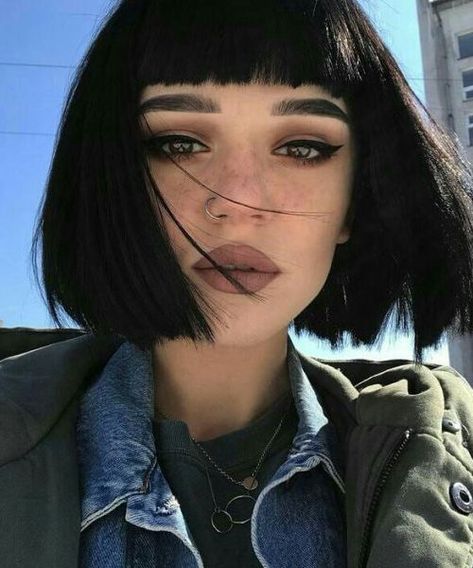 Short Black Hair, Corte Bob, Short Bangs, Punk Hair, Full Hair, Short Black Hairstyles, Short Pixie Haircuts, Halloween Hair, Short Bob Wigs