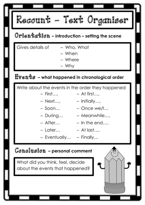 Text organiser for recount writing. Classroom Treasures: Recount Writing Recount Text, Recount Writing, Free Printable Clip Art, Writing Classroom, Writing Genres, Primary Writing, Writing Posters, 3rd Grade Writing, Printable Clip Art