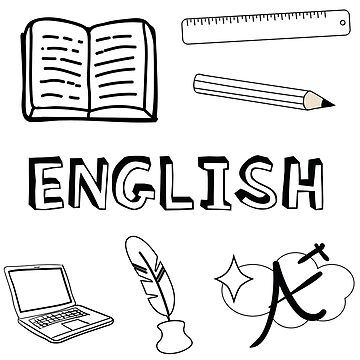 Back to school with the cutest White English subject stickers. Perfect gift for a kid, tween, teen or any age! English text, Pencils, Ruler, A+, Book, and a writing quill. Perfect to decorate your books and planners. Check out my portfolio for all the indi • Millions of unique designs by independent artists. Find your thing. English Notebook Design, Subject Design Notebook All Subjects, English Subject Design, English Book Cover Design For School, School Subject Stickers Aesthetic, English Subject Stickers, School Subject Stickers, Subject Stickers, Writing Quill